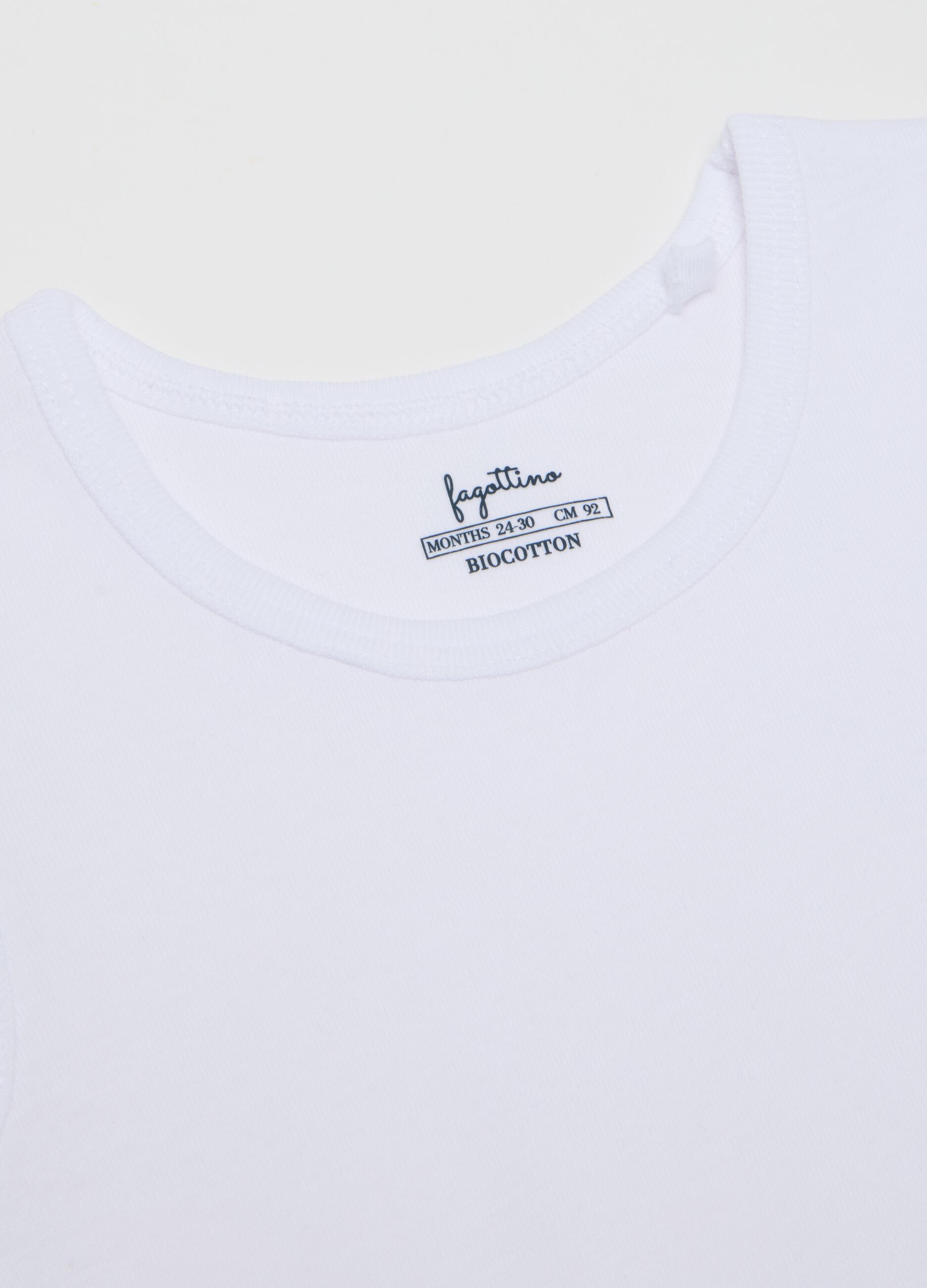 Tripack di canottiere da neonato in puro cotone bianche regular fit