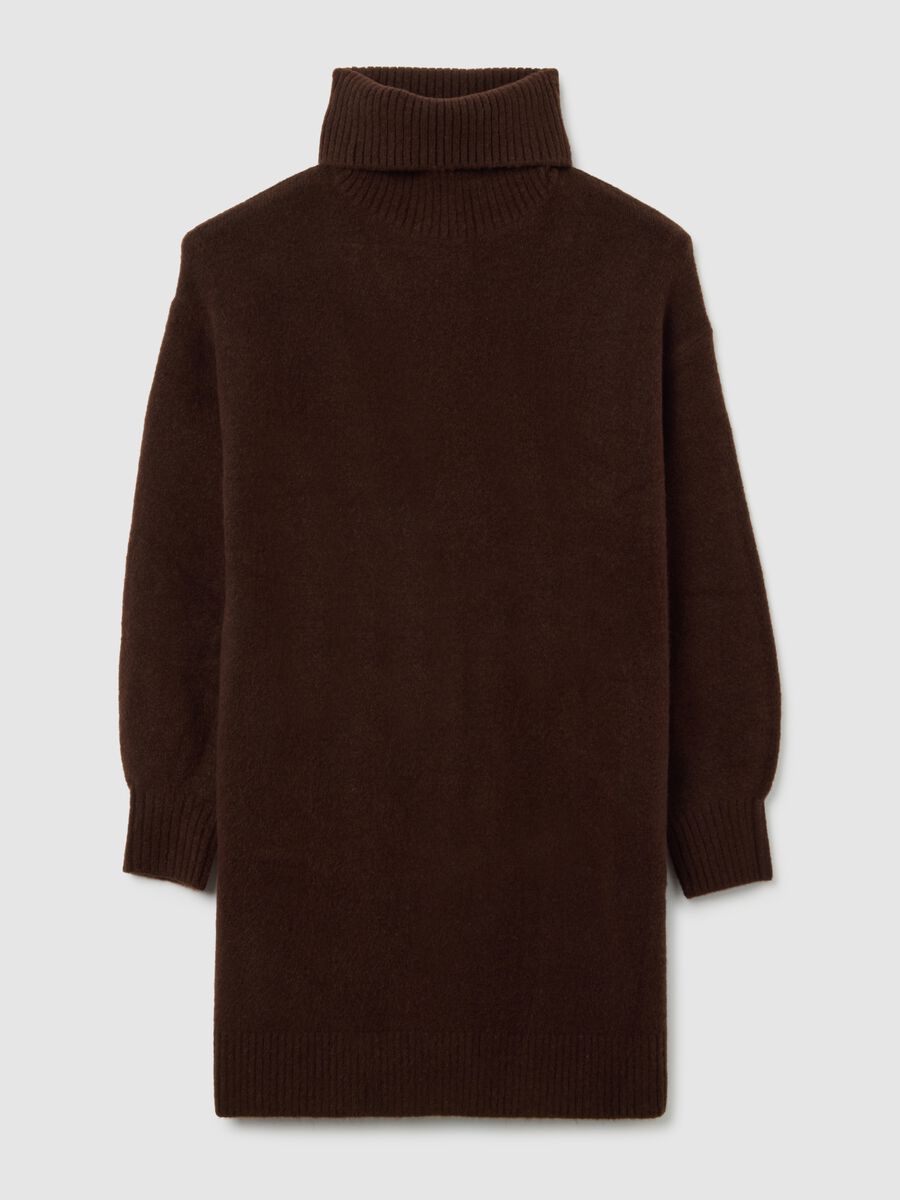 Maglione a collo alto marrone regular fit_5