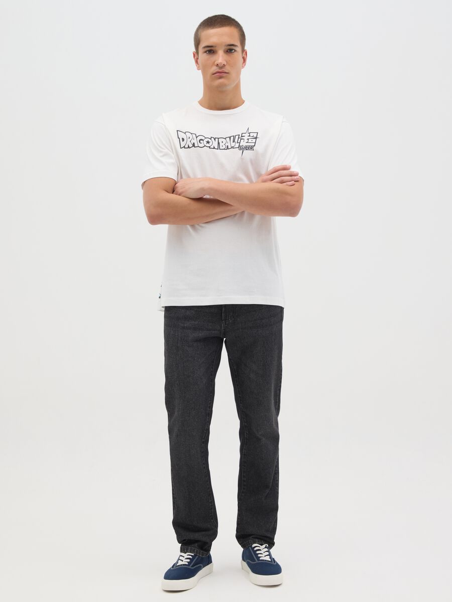 White T-shirt with Dragon Ball Super logo_1