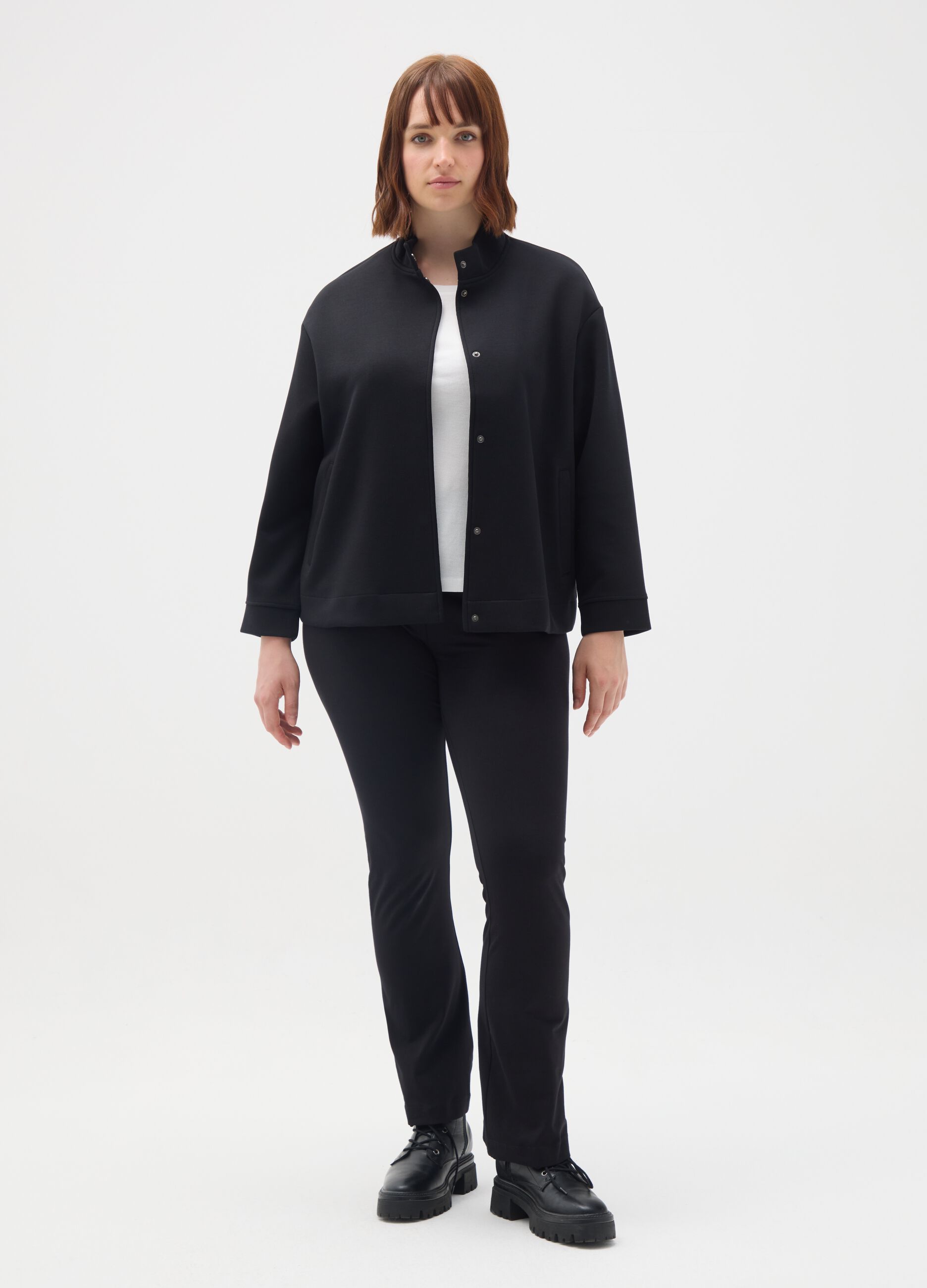 Black Mixed Regular Fit Jacket