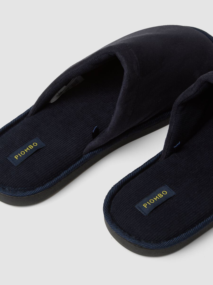 Blue padded house slippers_2