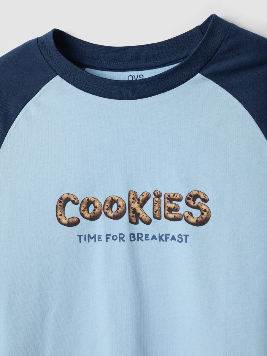 Blue organic cotton pyjamas with &ldquo;Cookies&rdquo; slogan for boys_2