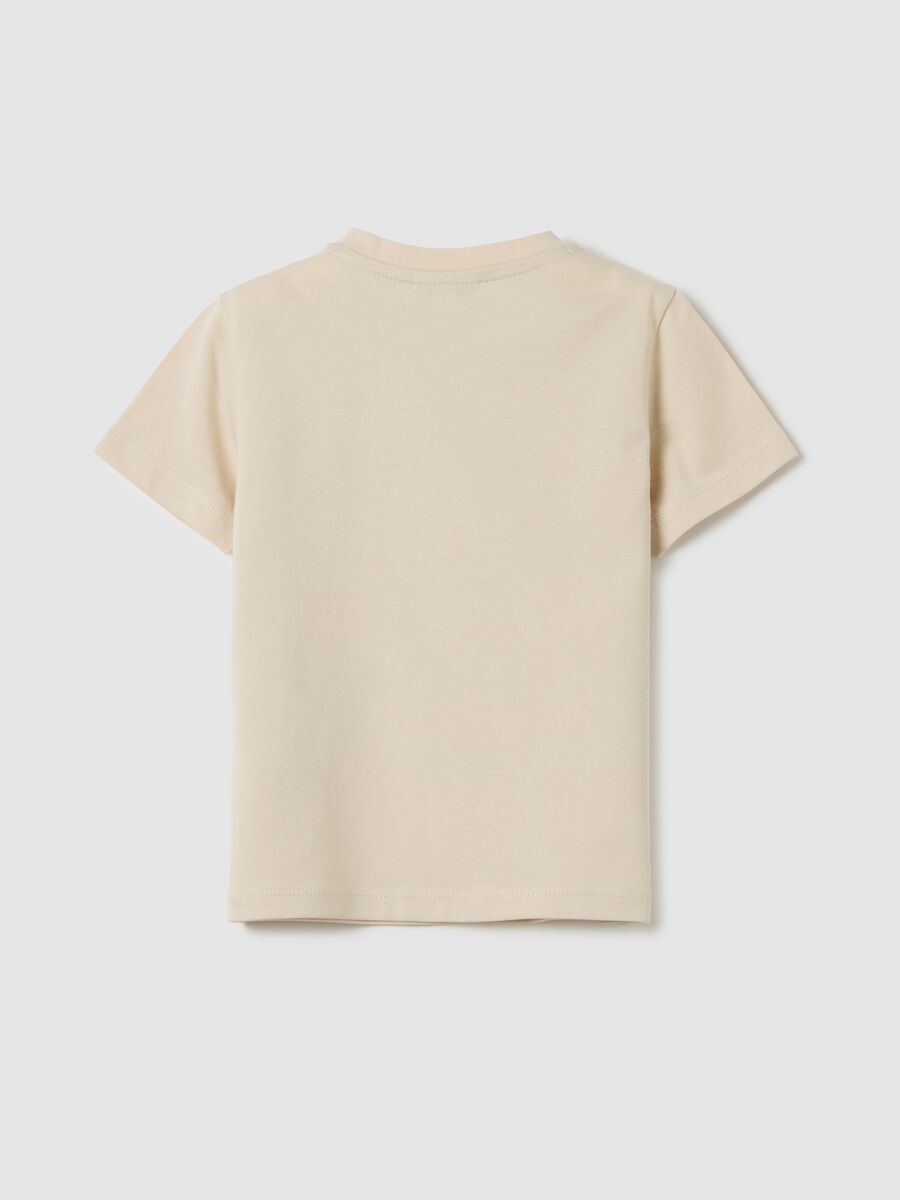T-shirt da bambino in puro cotone beige regular fit_1
