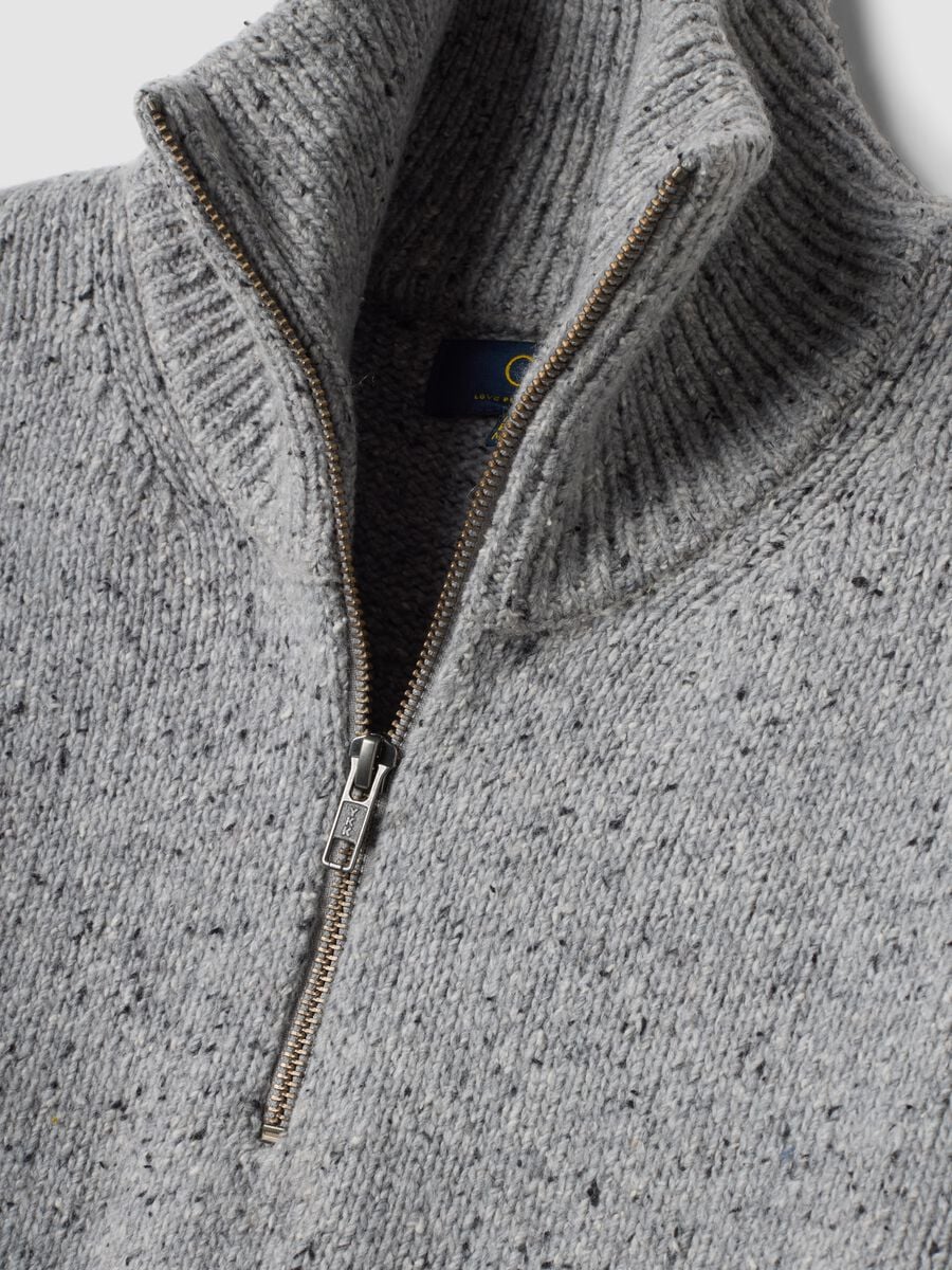 Grey cotton-wool blend half-zip jumper_1