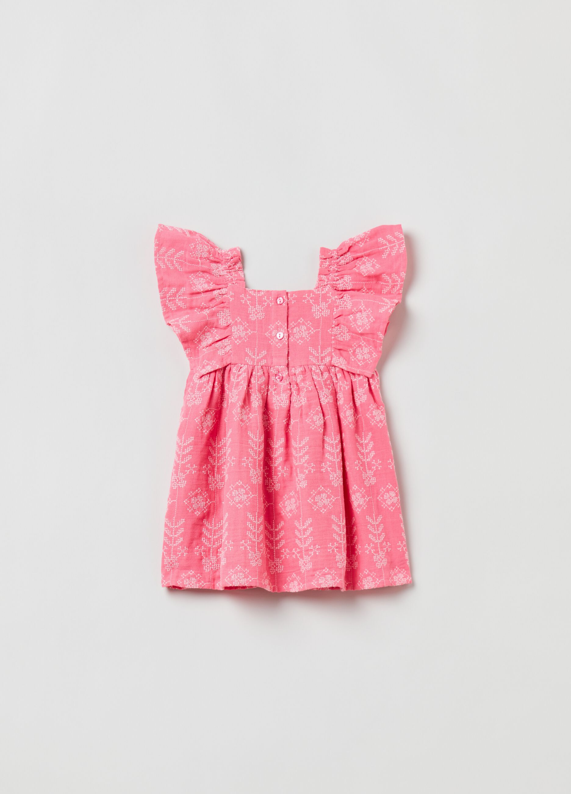 Vestito in mussola con ricamo floreale_1