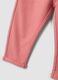 Pink stretch cotton joggers with turn-up hem for baby girl_3