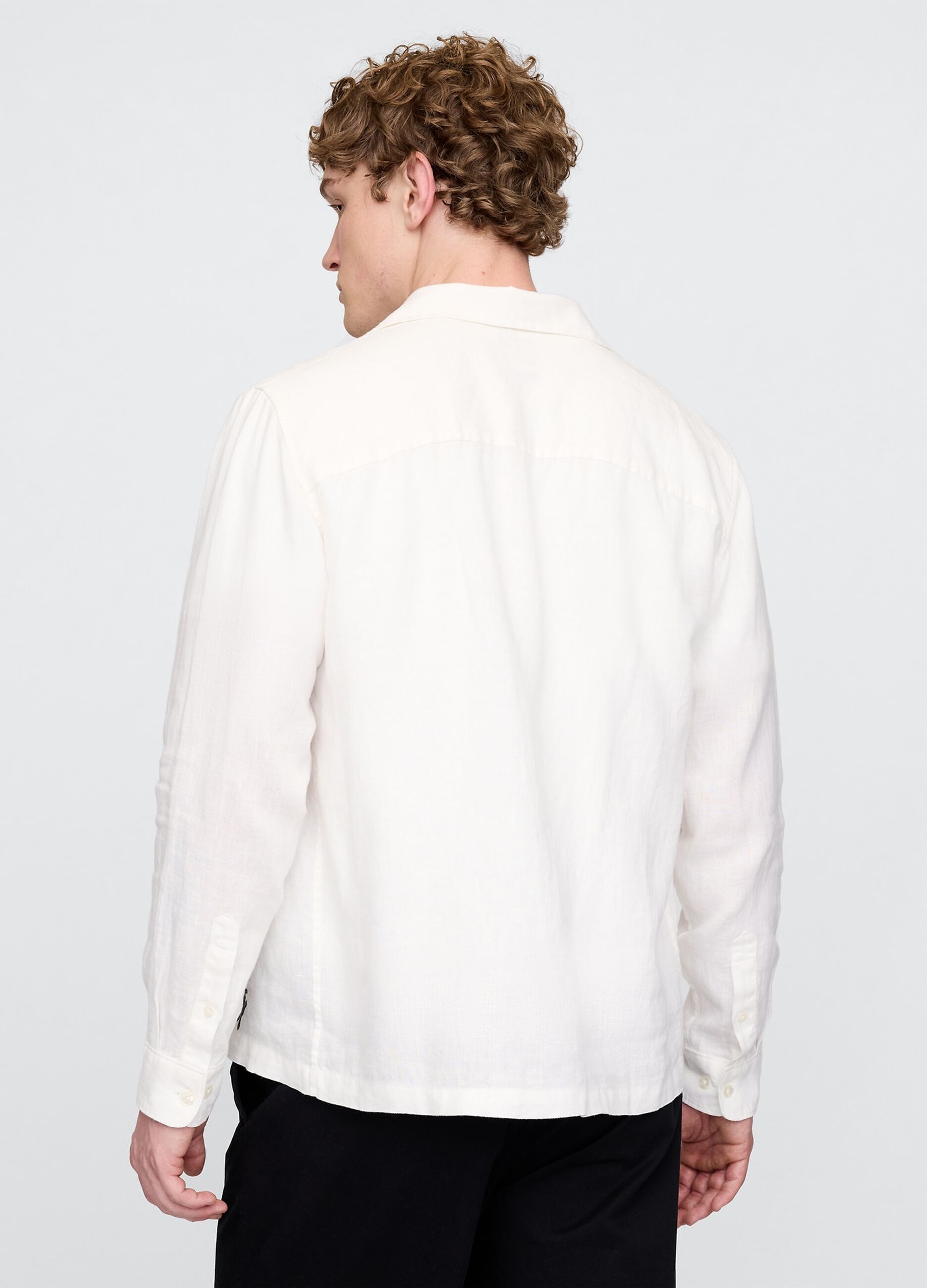 White Shirt with Floral Embroidery