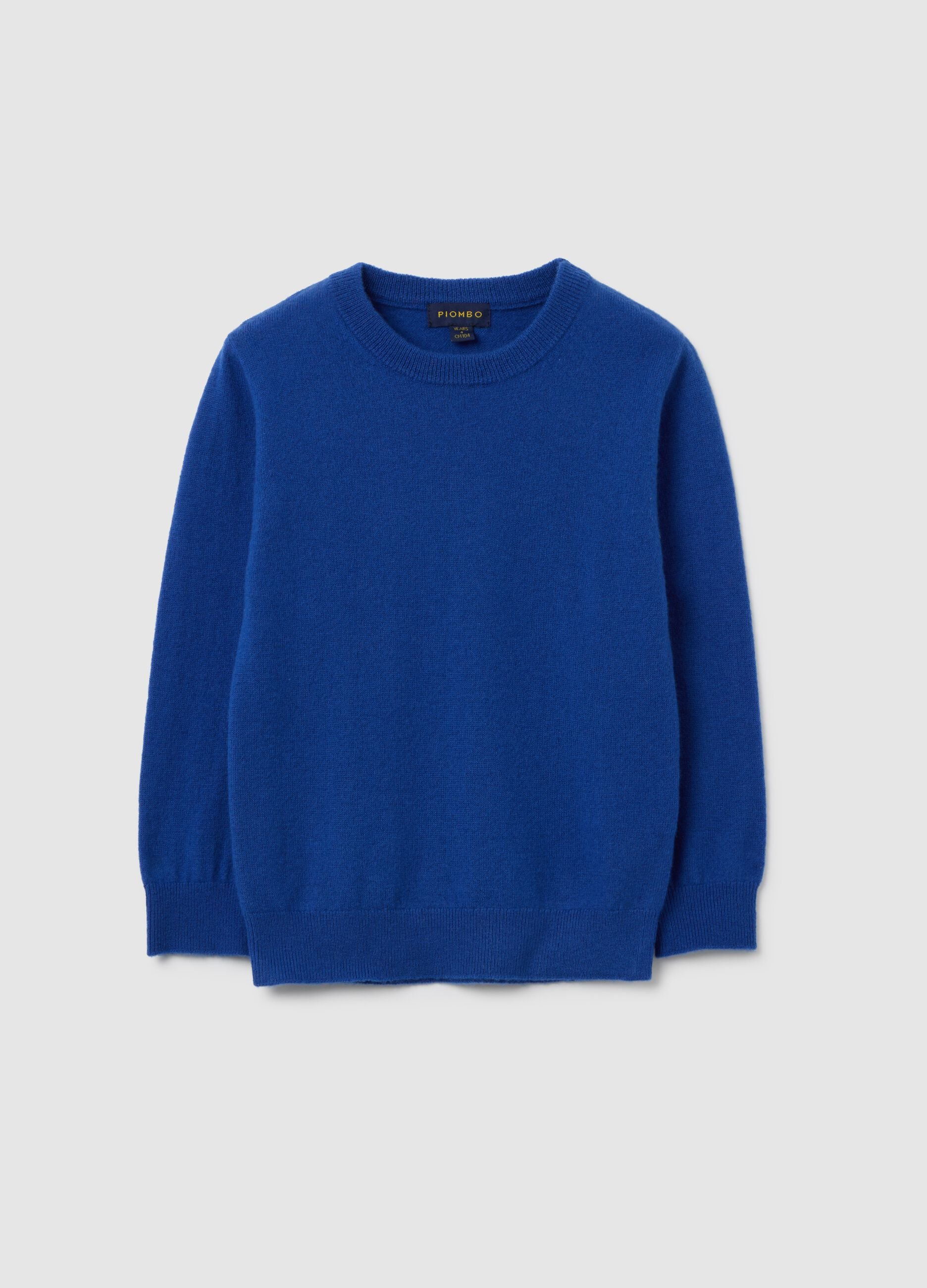 Maglione da bambino in pura lana blu regular fit