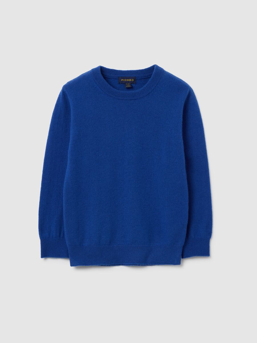Maglione da bambino in pura lana blu regular fit_0