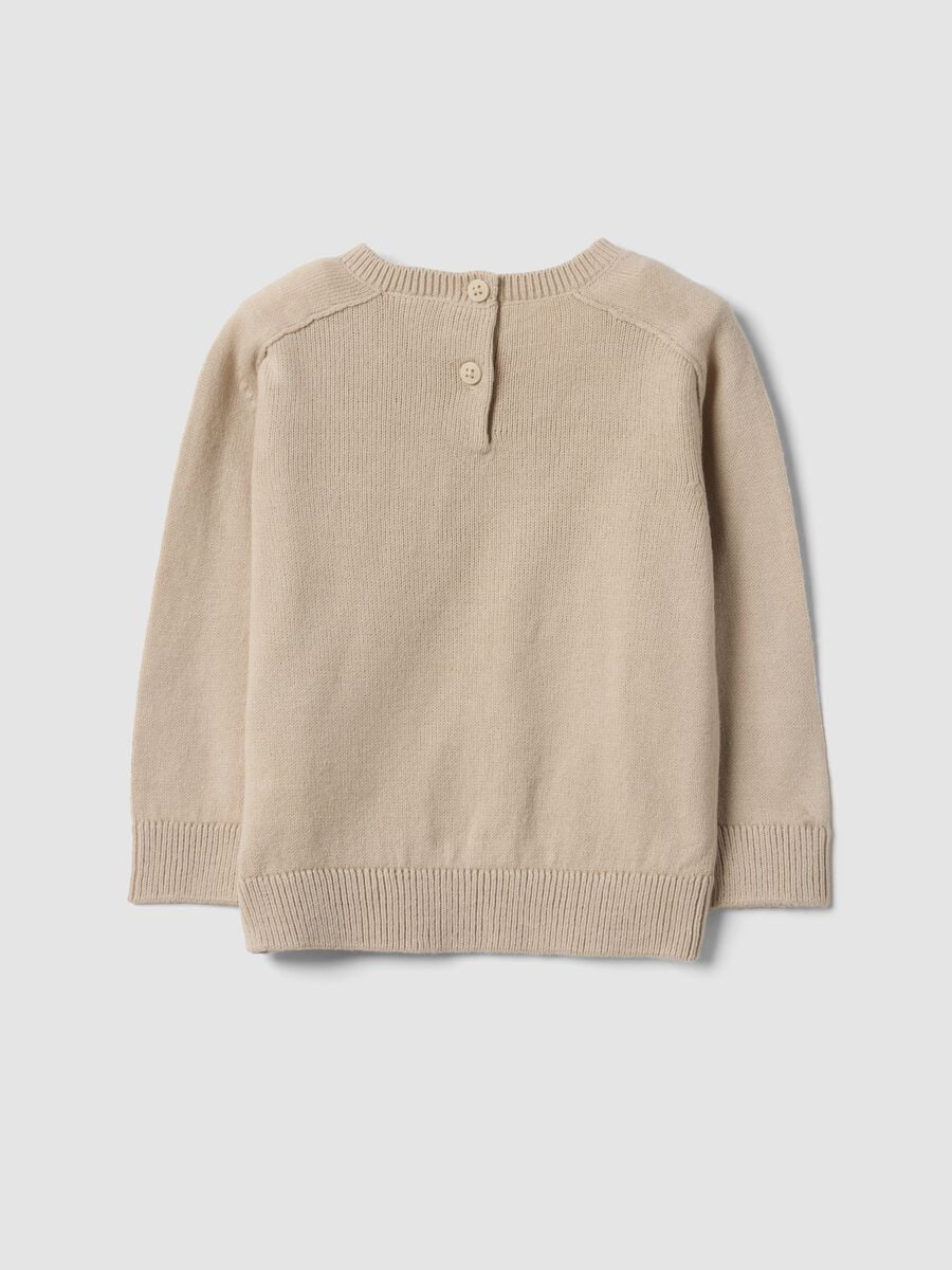 Maglia beige in misto cotone a girocollo per bimbo_1