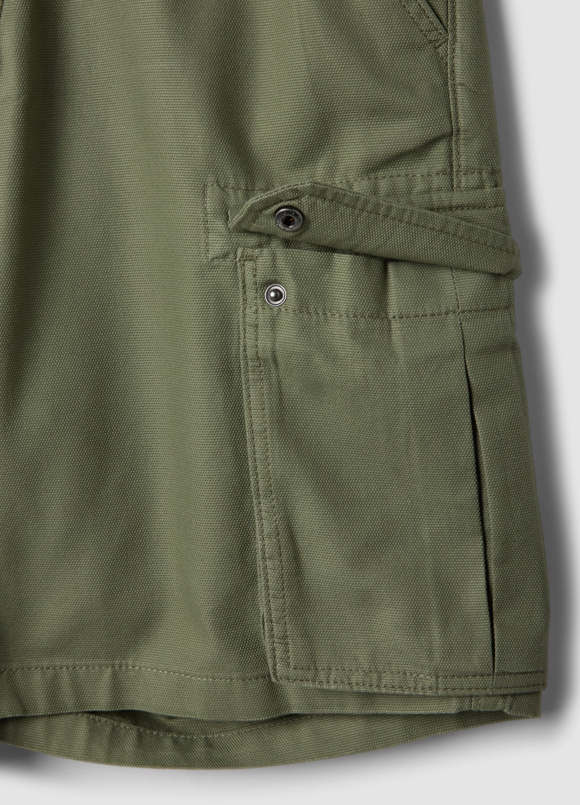 Green cotton cargo Bermuda shorts, regular fit