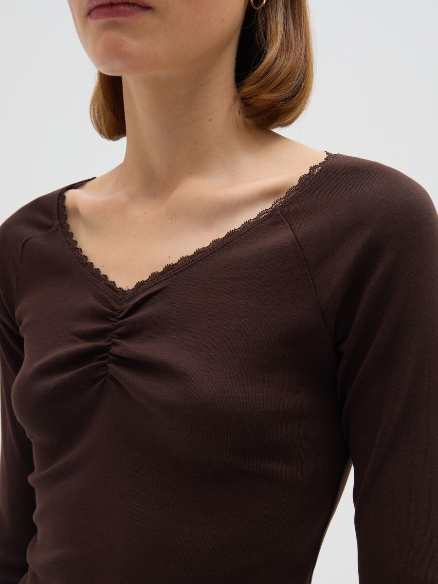 Maglia in puro cotone marrone regular fit_3