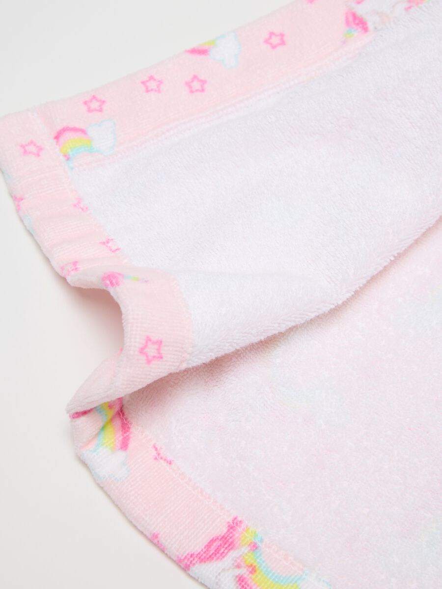 Pink bathrobe with hood and unicorns print_3