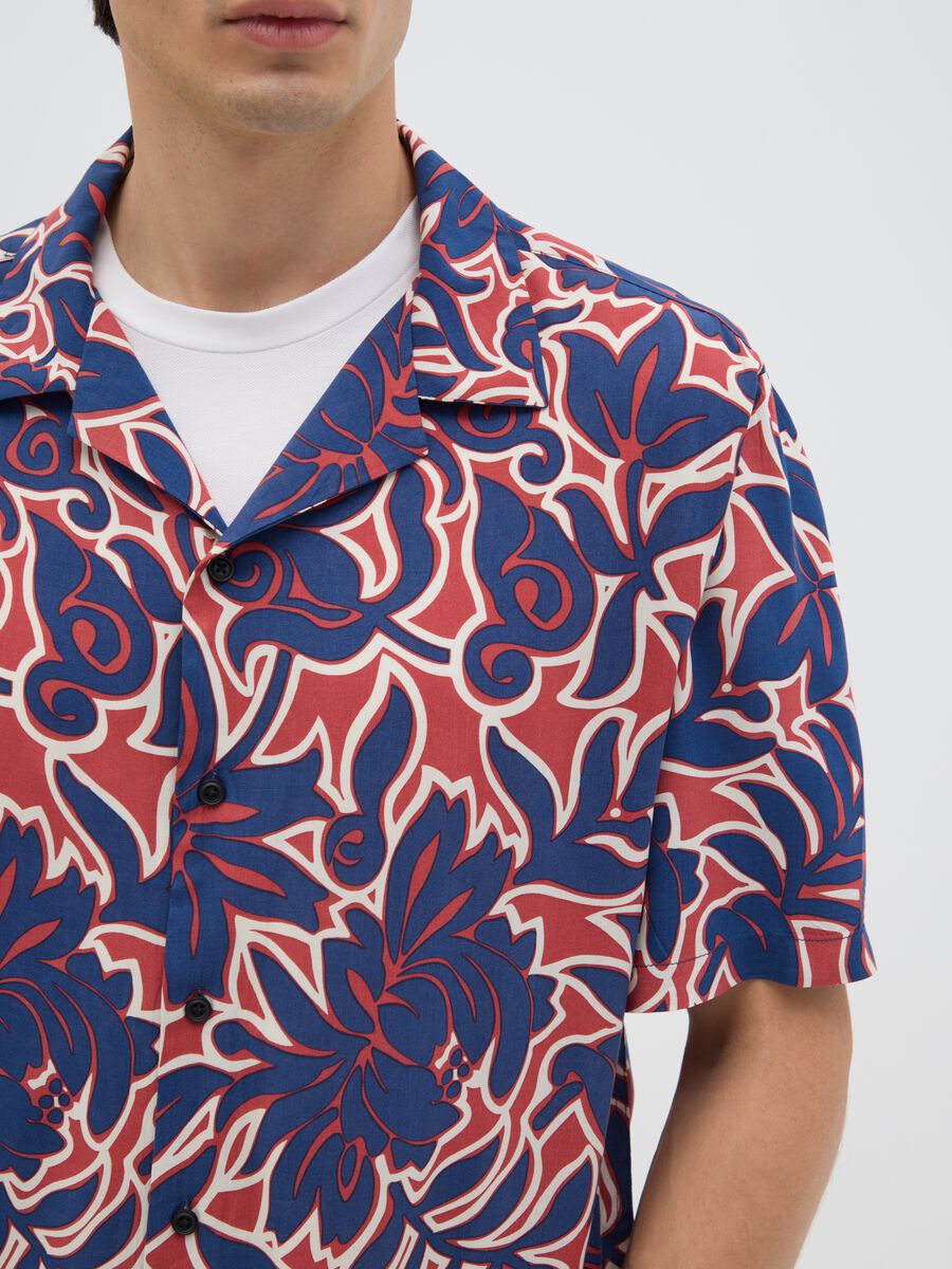 Men's Multicolour Viscose Over Fit Shirt_2