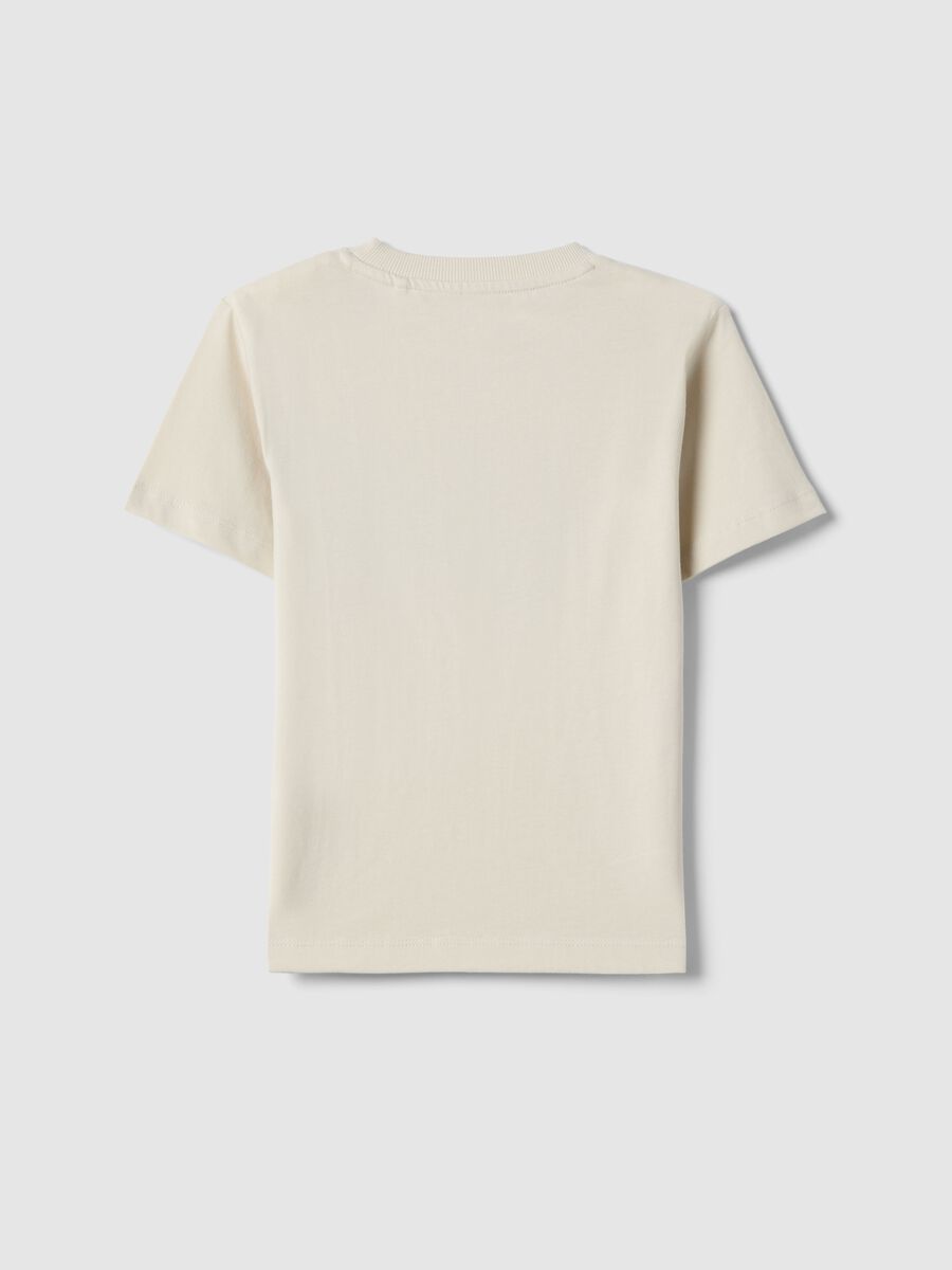 T-shirt in puro cotone beige regular fit per bambino con stampa_1