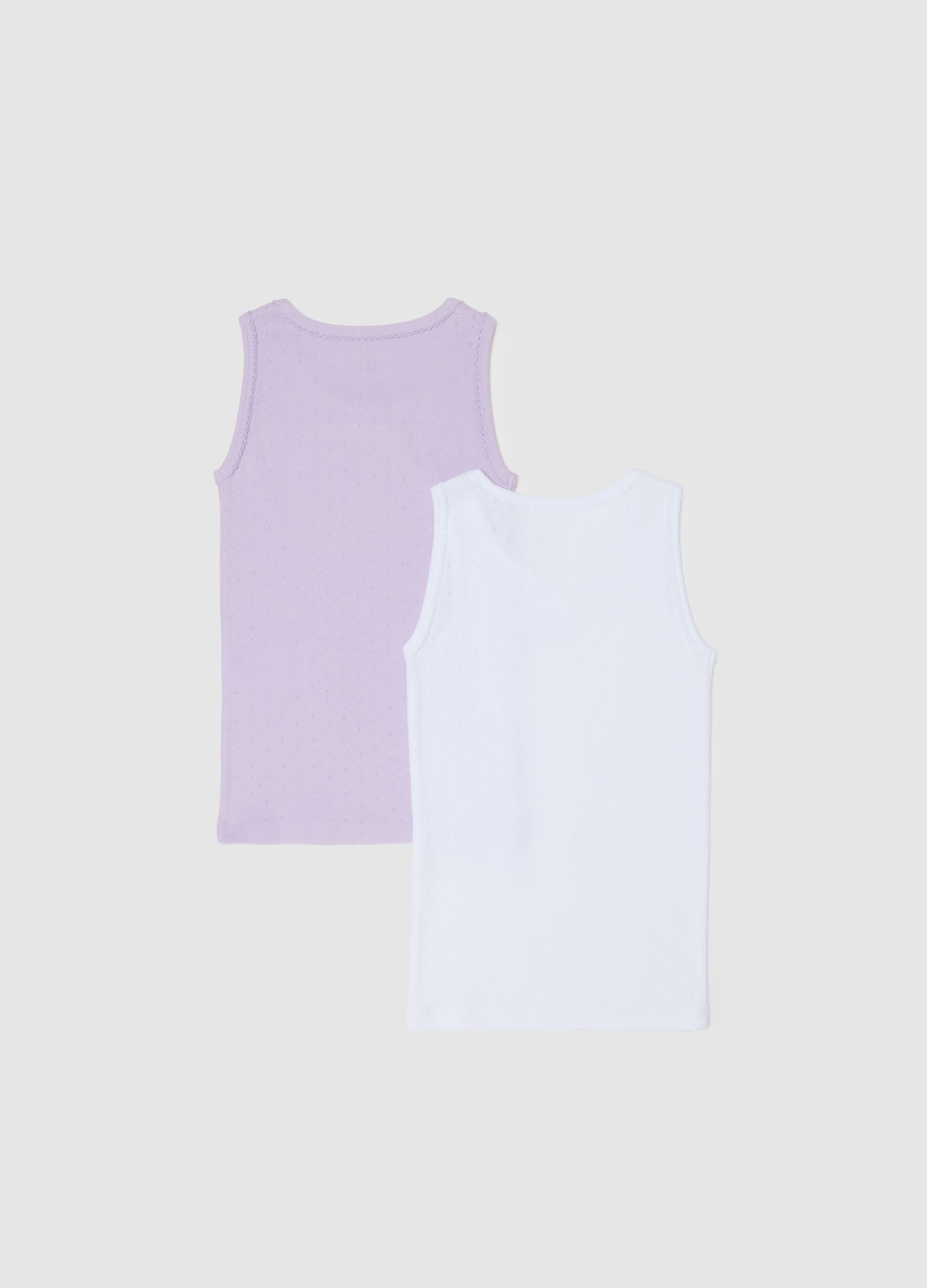 Girls' Twin-Pack Vest Set in Pure Cotton Multicolour Regular Fit