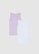 Girls' Twin-Pack Vest Set in Pure Cotton Multicolour Regular Fit_1