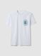 White pure cotton T-shirt with chest print, regular fit_4