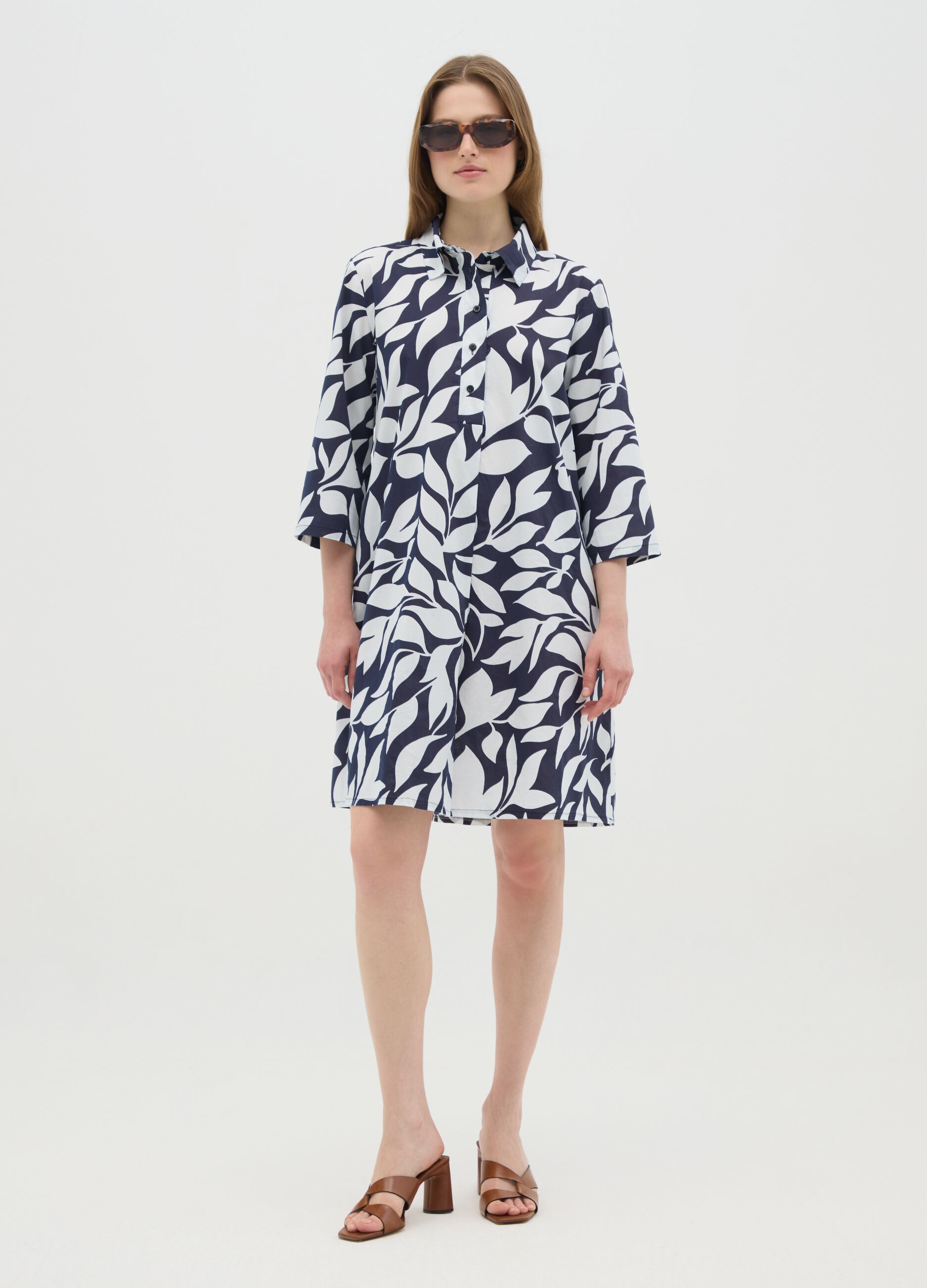 Women's Multicolour Cotton Shirt Dress Regular Fit