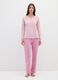 Pink pure cotton pyjamas with floral print_0