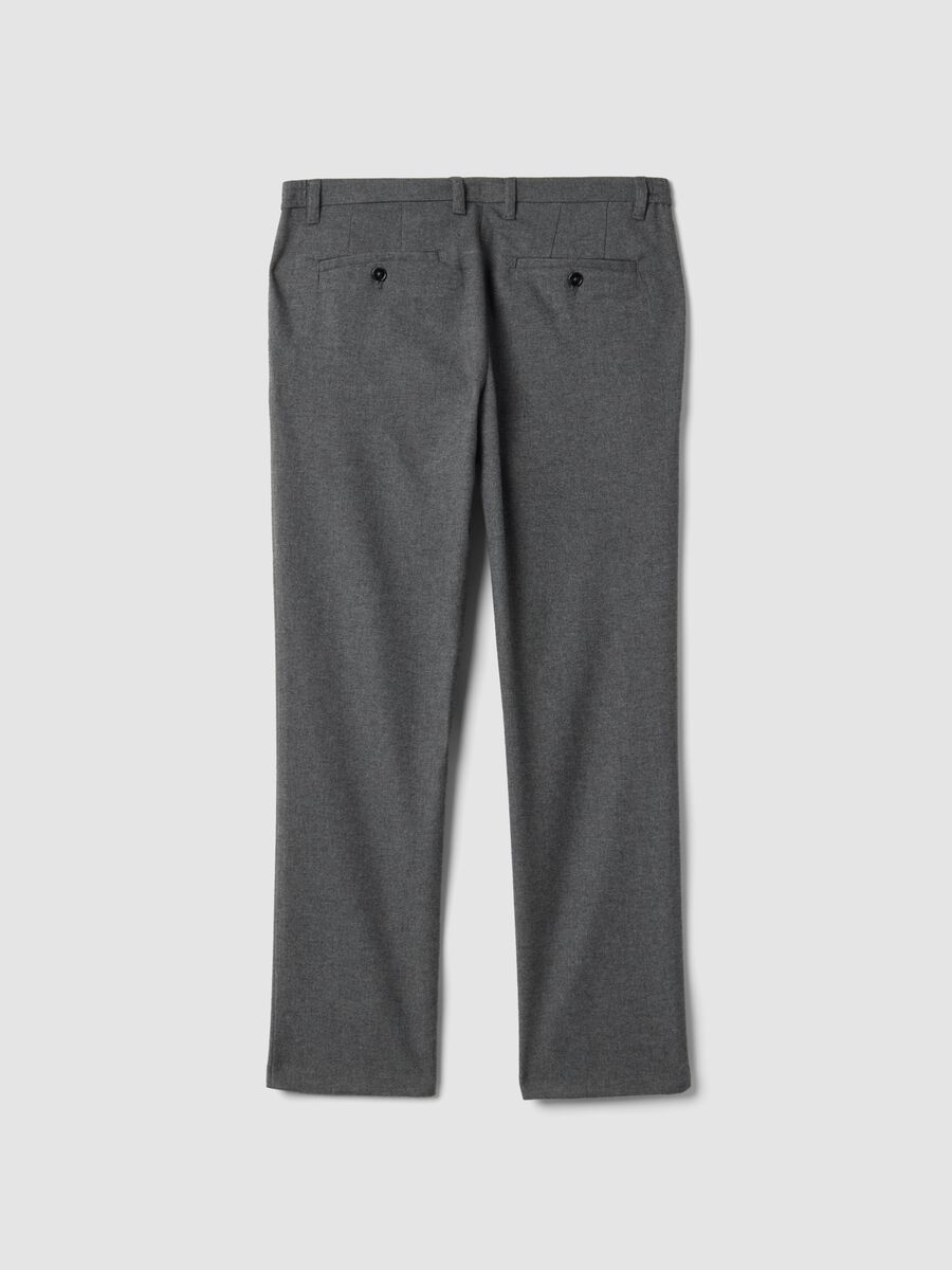 Grey marl stretch viscose-blend chino trousers, regular fit_1