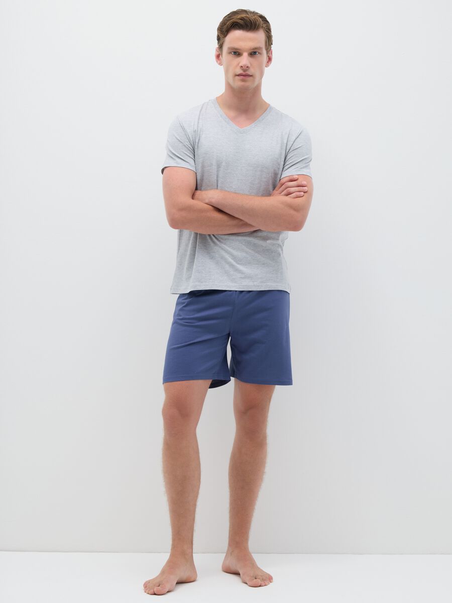 Grey regular fit pure cotton pyjamas_0