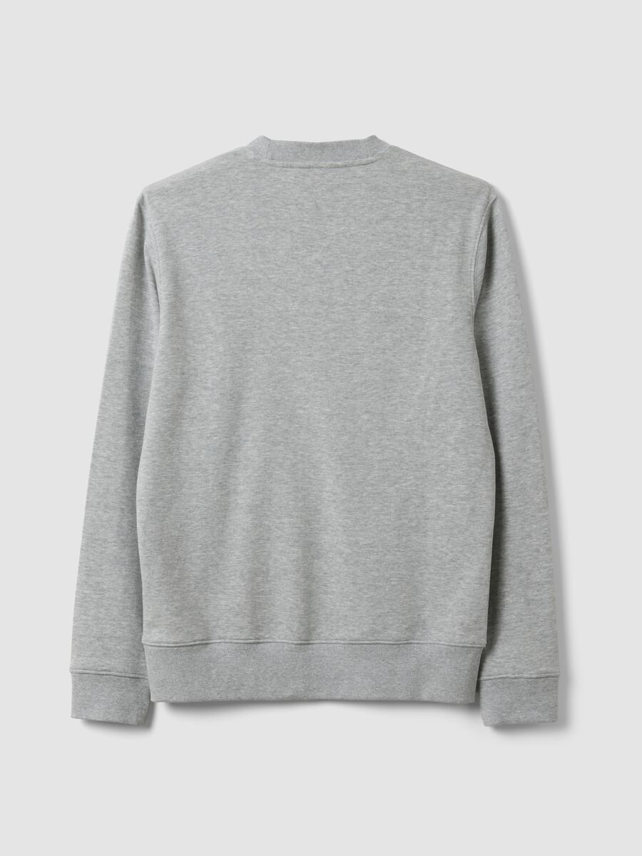 Grey crew-neck cotton-blend sweatshirt, regular fit_1