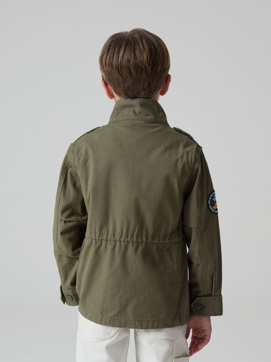 Cotton safari jacket with patch_2