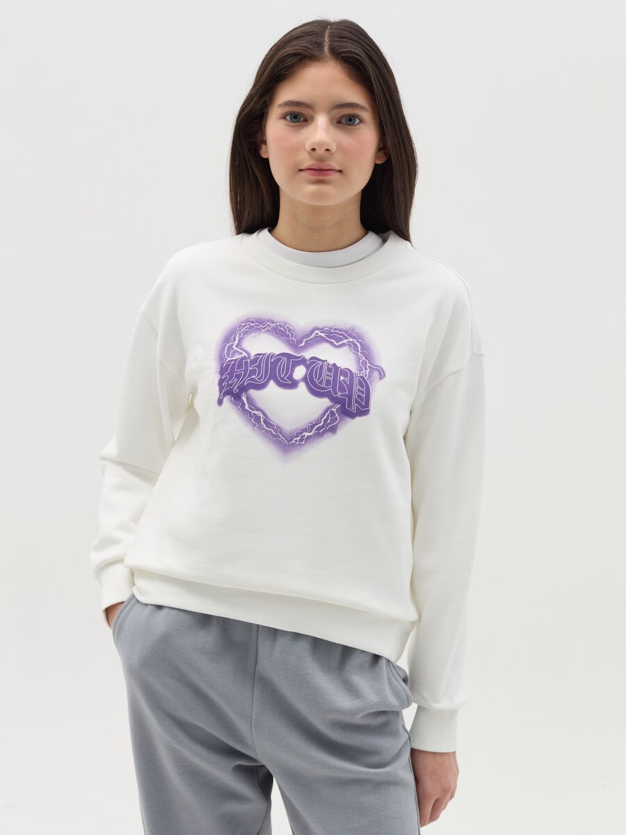 Sweatshirt in cotton with print_0