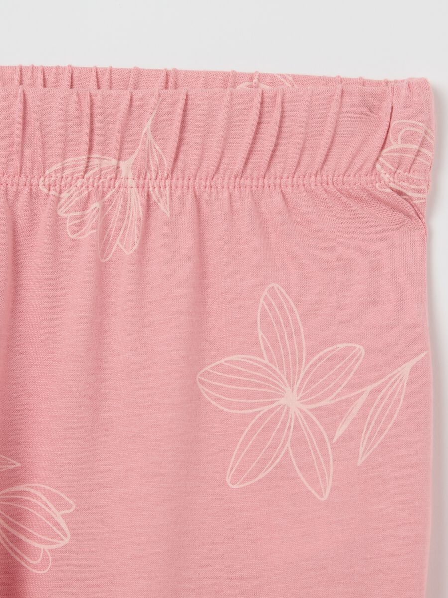 Pink cotton pyjamas with floral print_5