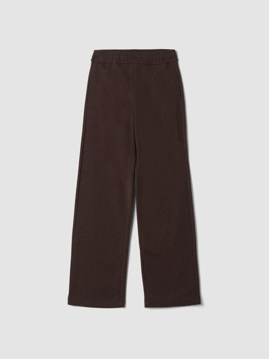 Jogger marroni in misto cotone con coulisse regular fit_0