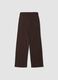 Brown cotton-blend joggers with drawstring, regular fit_0