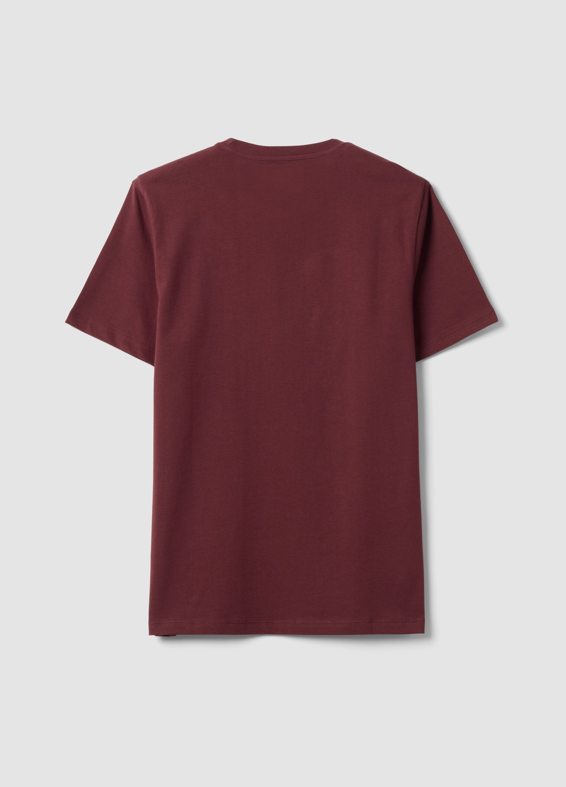 Red pure organic cotton jersey T-shirt, regular fit