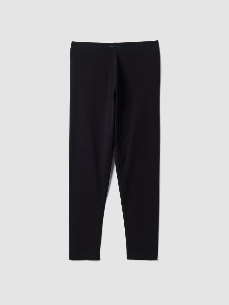 Leggings neri in cotone elasticizzato skinny fit_0
