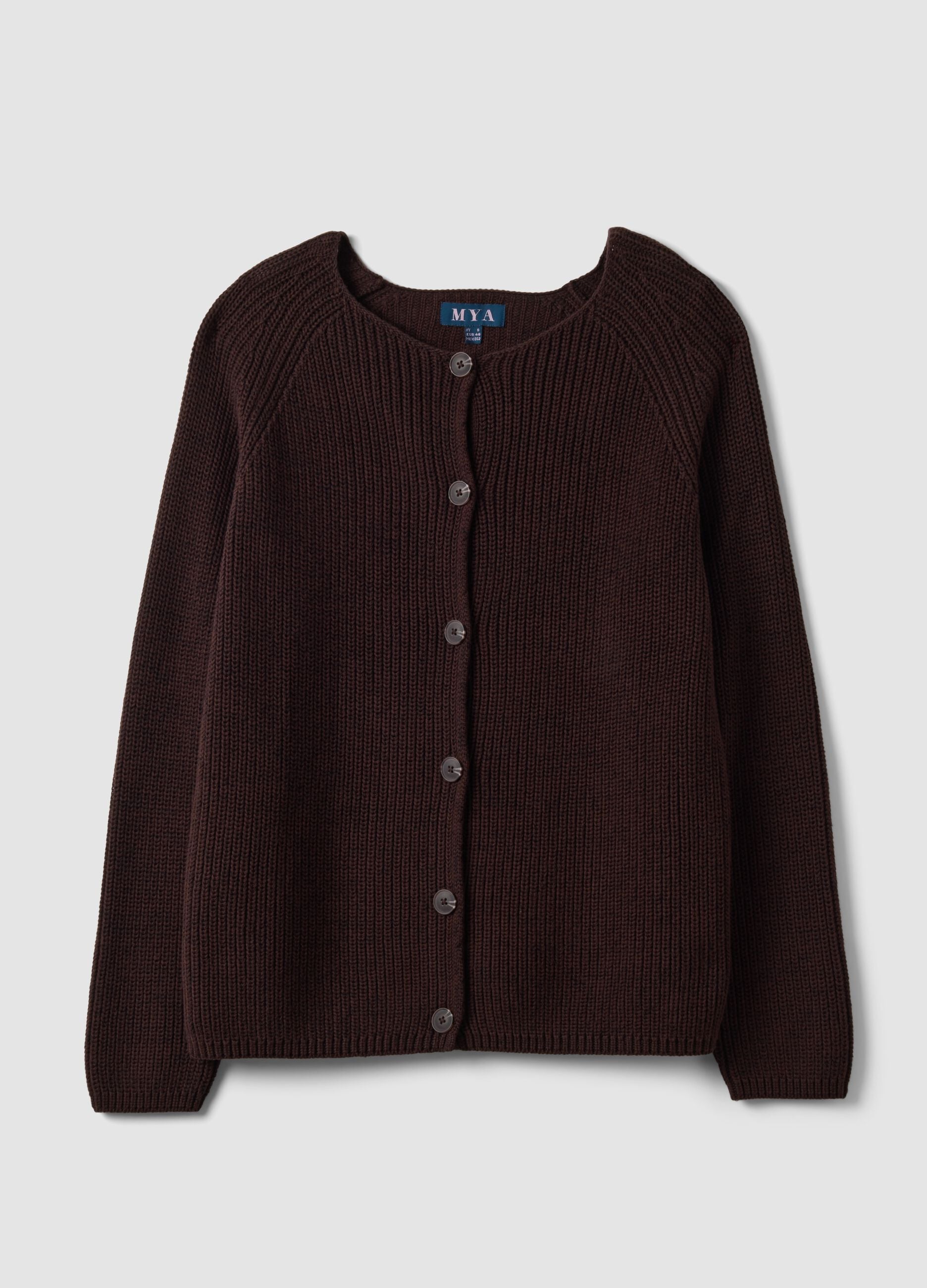 Cardigan multicolor in puro cotone con girocollo regular fit