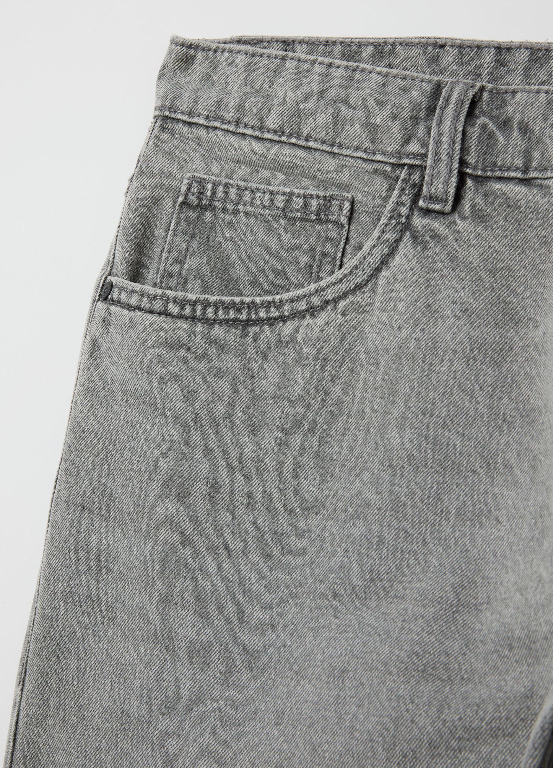 Men's regular fit grey pure cotton jeans