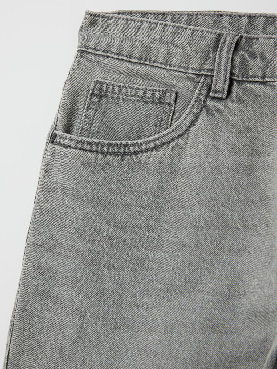 Men's regular fit grey pure cotton jeans_5