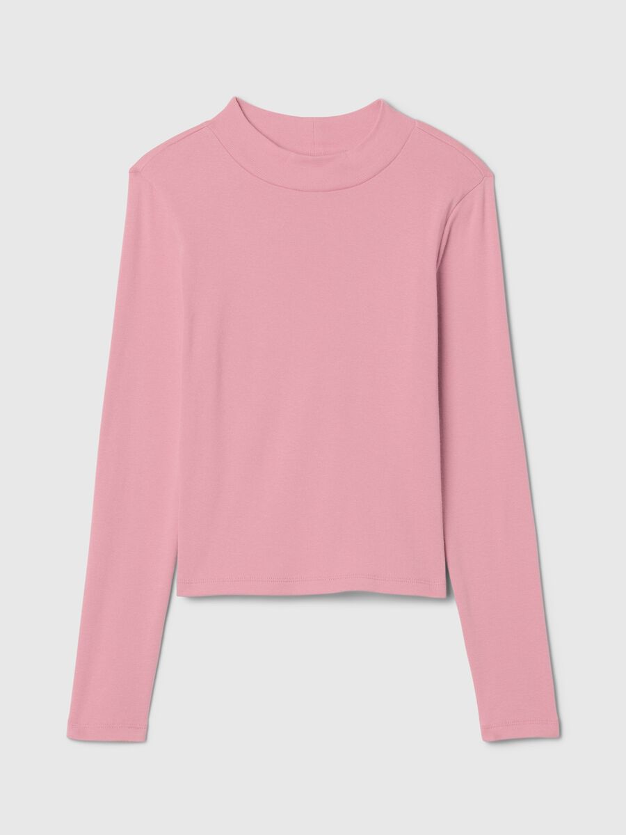 Long-sleeved T-shirt with mock neck_2