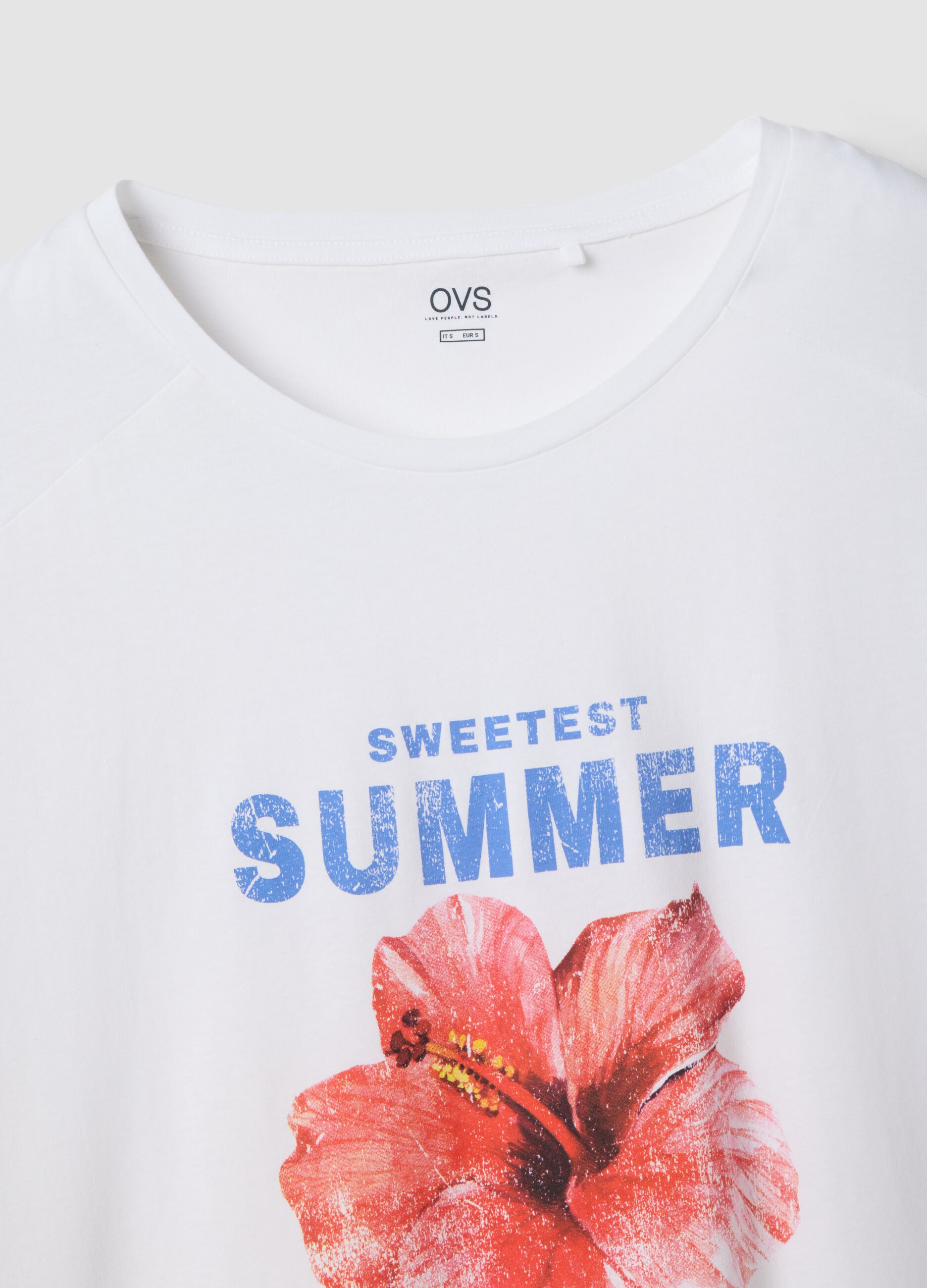 Camicia da notte bianca in puro cotone organico regular fit con fiore