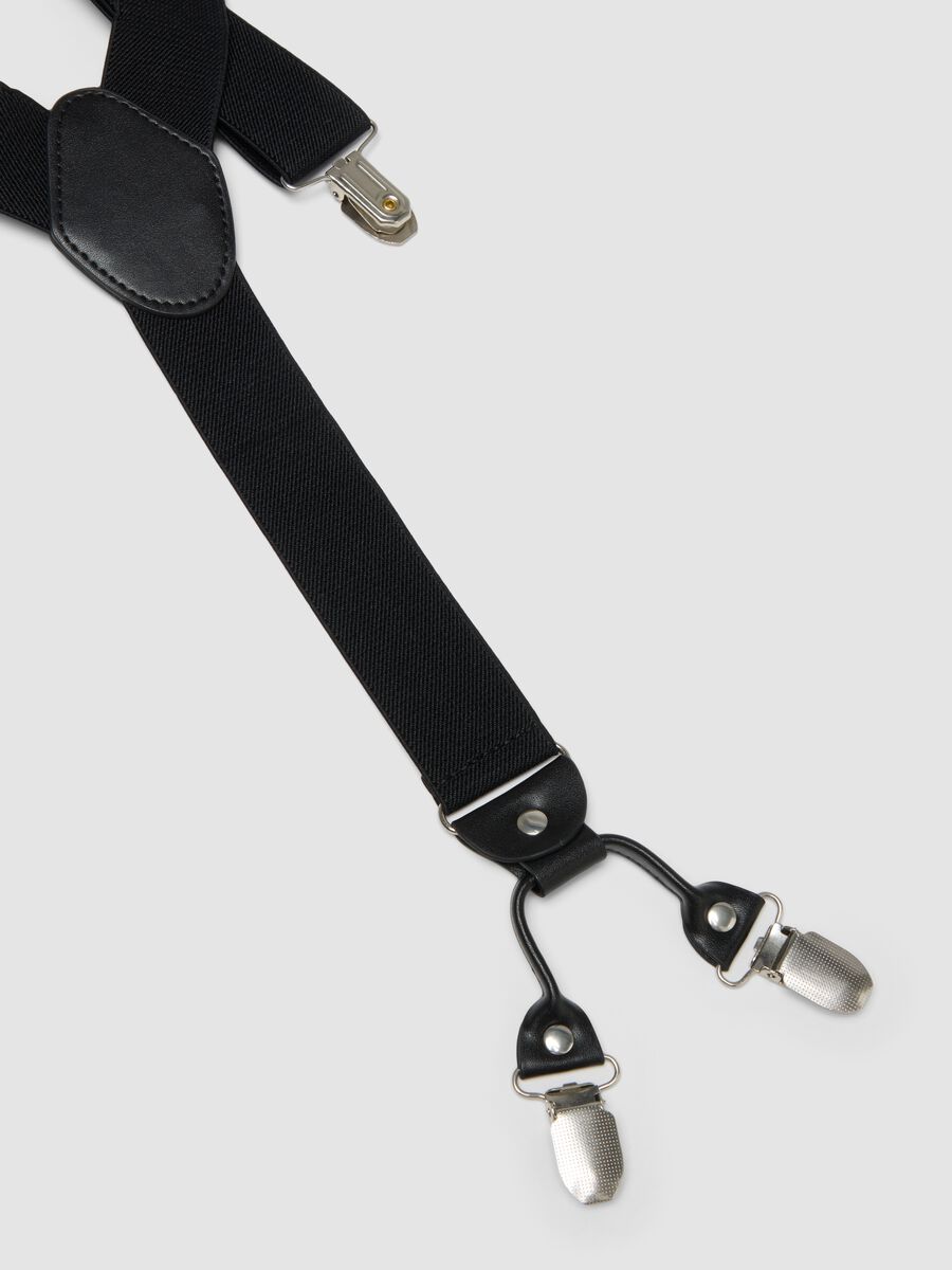 Bretelle nere elasticizzate con clip in metallo_2