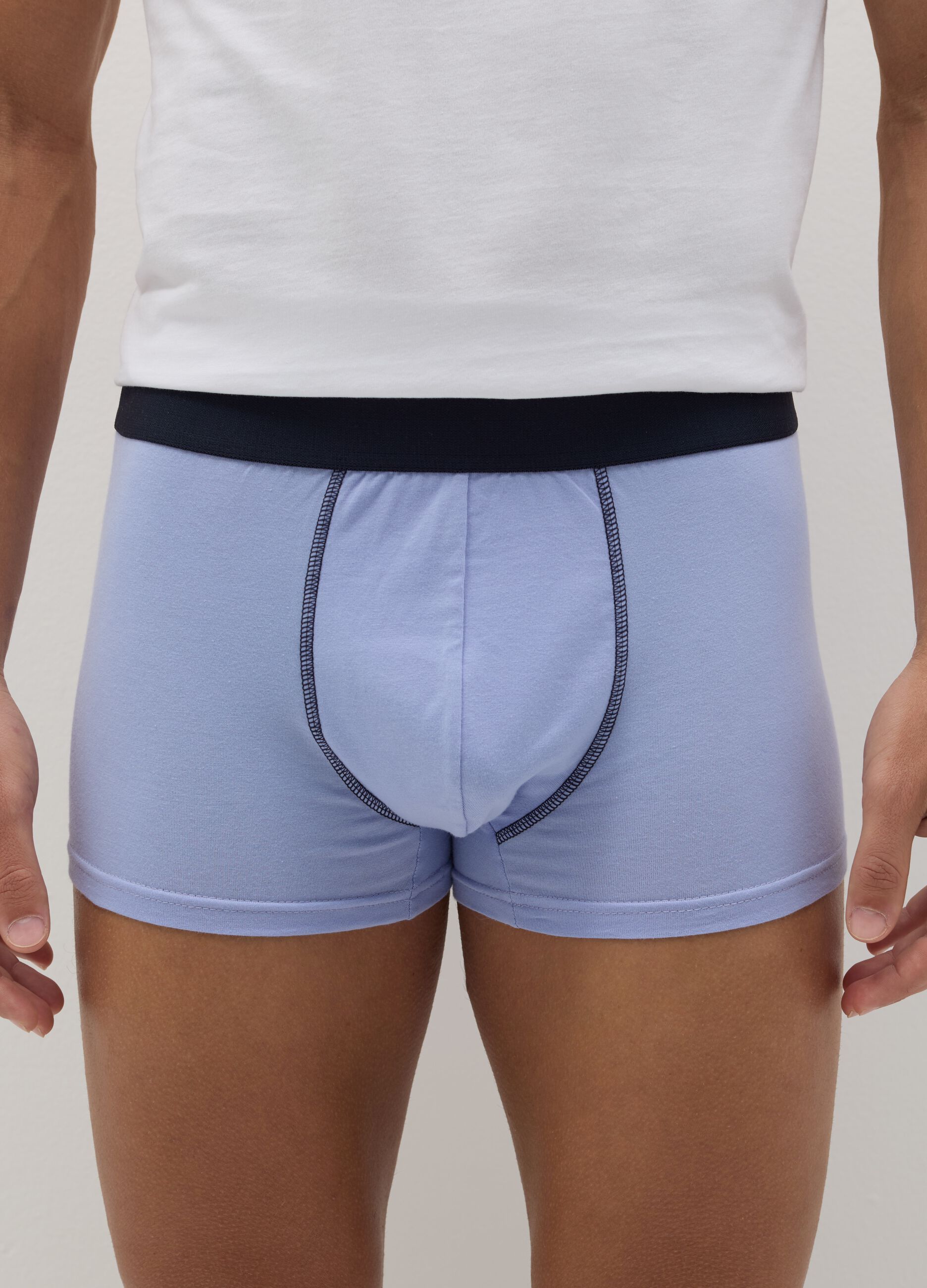 Three-pair pack boxer shorts in stretch cotton with micro pattern