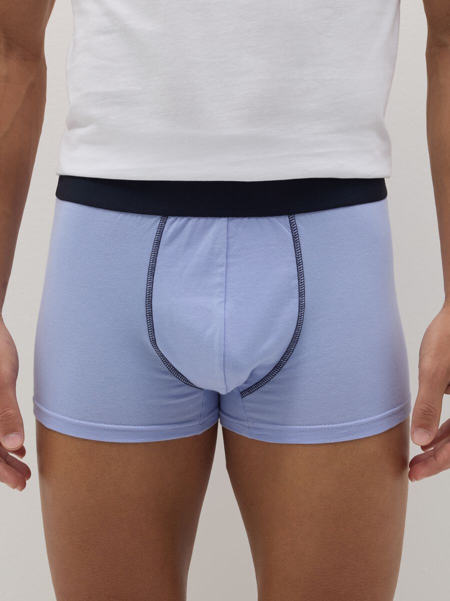 Three-pair pack boxer shorts in stretch cotton with micro pattern_1