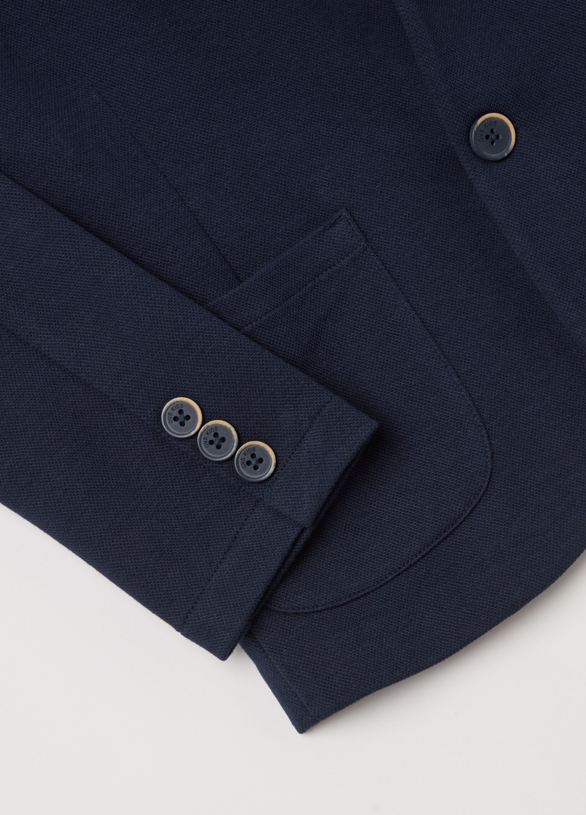 Single-breasted blazer in stretch cotton