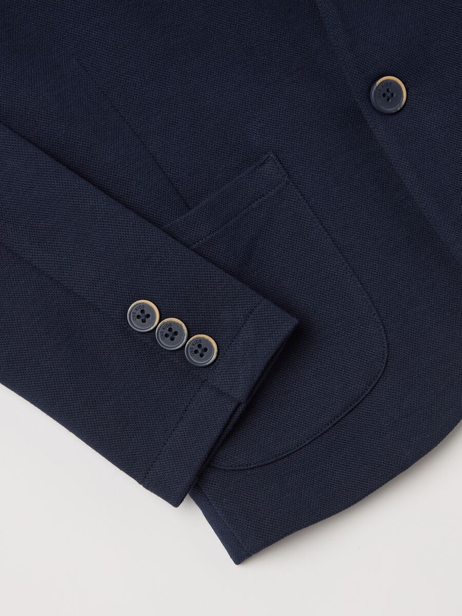 Single-breasted blazer in stretch cotton_3
