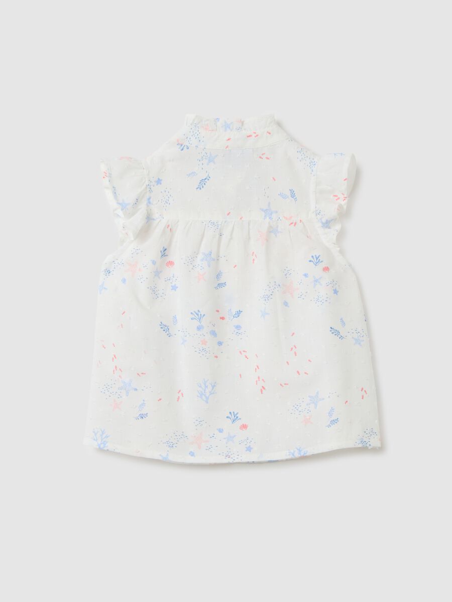 Multicolour cotton girls blouse with floral print and regular fit_1