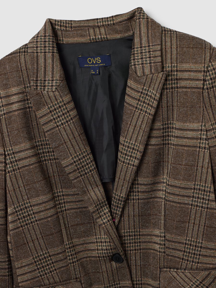 Slim Fit Multicolor Stretch Fabric Blazer_5