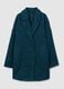 Blue Herringbone Double Breasted Coat with Oversized Fit_0