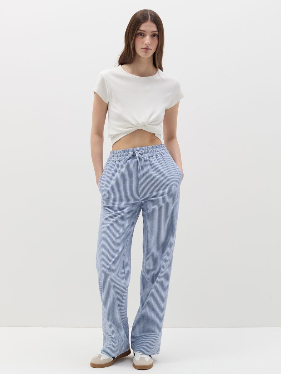 Fluid jogger trousers in cotton_0