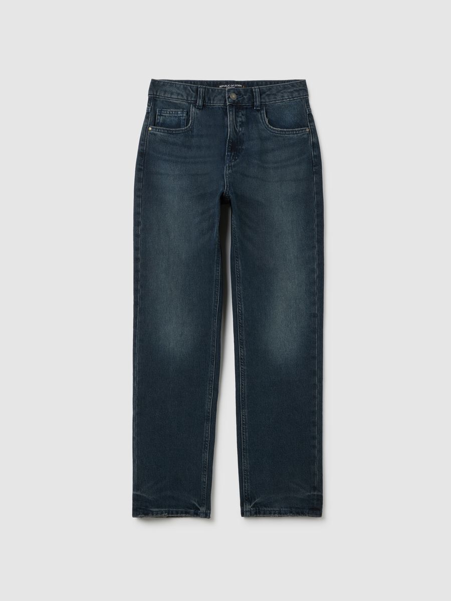 Jeans blu in puro cotone_4