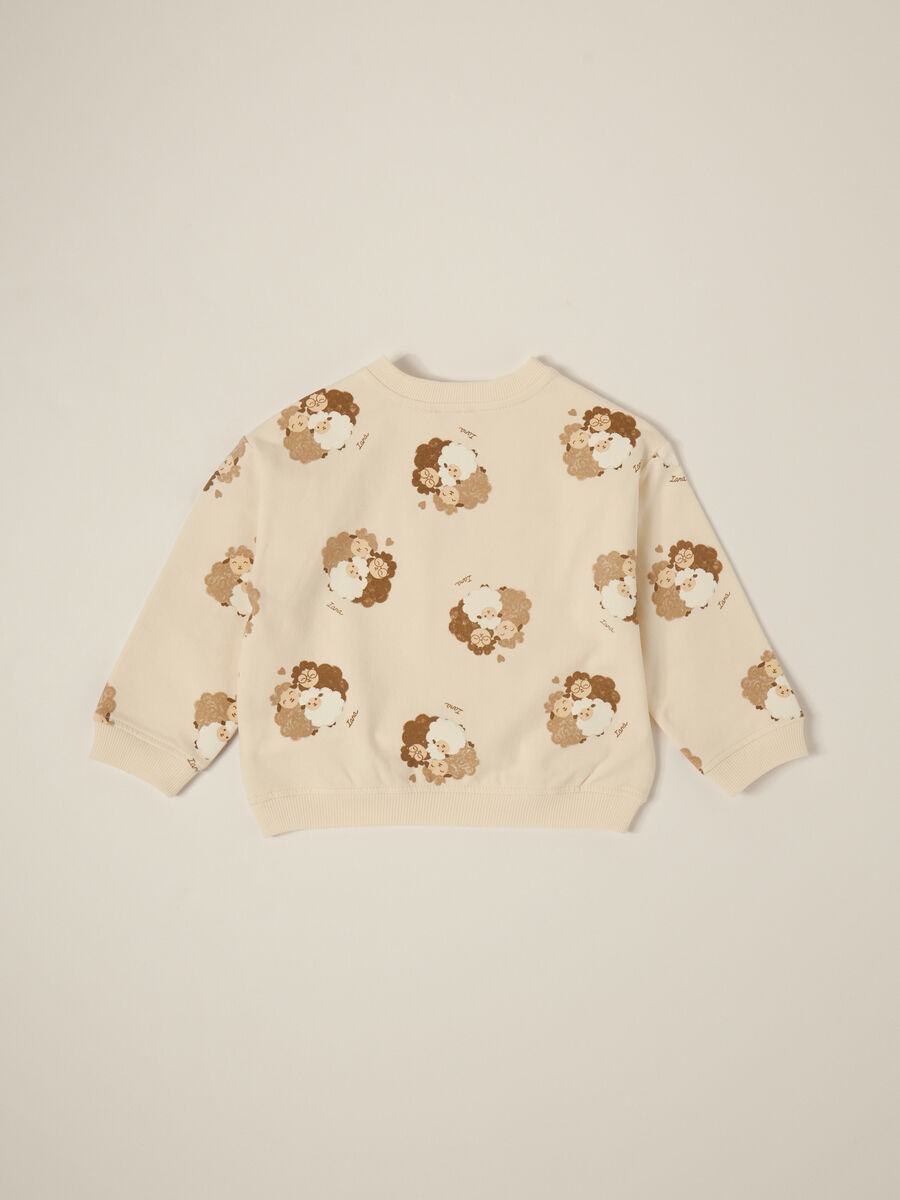 Beige Crewneck Sweatshirt for Baby_1